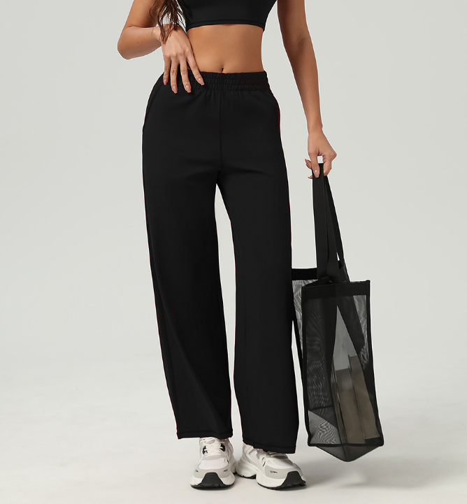 Casual Sports Wide Leg Pants High Waist Straight Yoga Pants Outdoor Running Casual Pants Fitness Sweatpants Women
