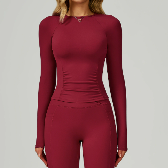 Yoga Long Sleeve Slim Fitting Belly Contracting High Sense Sports Top Outdoor Running Fitness Clothes