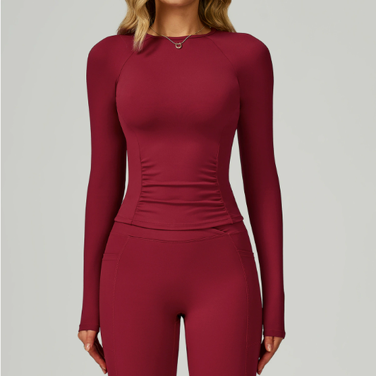 Yoga Long Sleeve Slim Fitting Belly Contracting High Sense Sports Top Outdoor Running Fitness Clothes