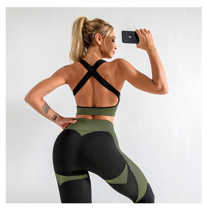 Yoga Vest Sports Bra Seamless Underwear Shockproof Beauty Back Quick-Drying Bra Running Exercise Underwear