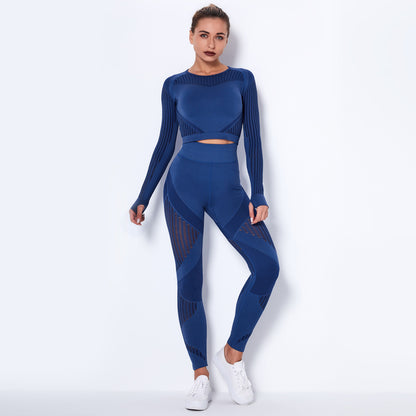 Long Sleeve Trousers Suit-Dark Blue