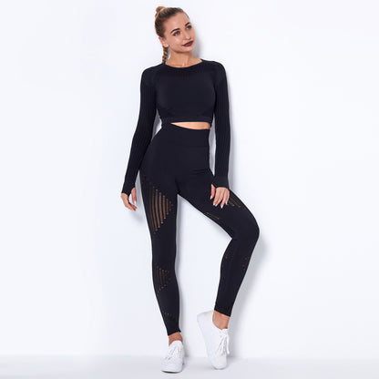 Long Sleeve Trousers Suit-Pure Black