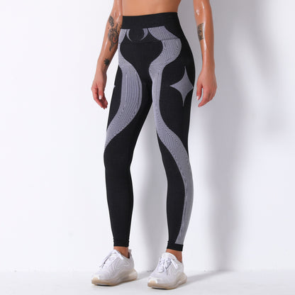 Seamless Sexy Stripes Hip Lifting Internet Celebrity Workout Pants Absorb Sweat Running Sports Fitness Yoga Pants Women