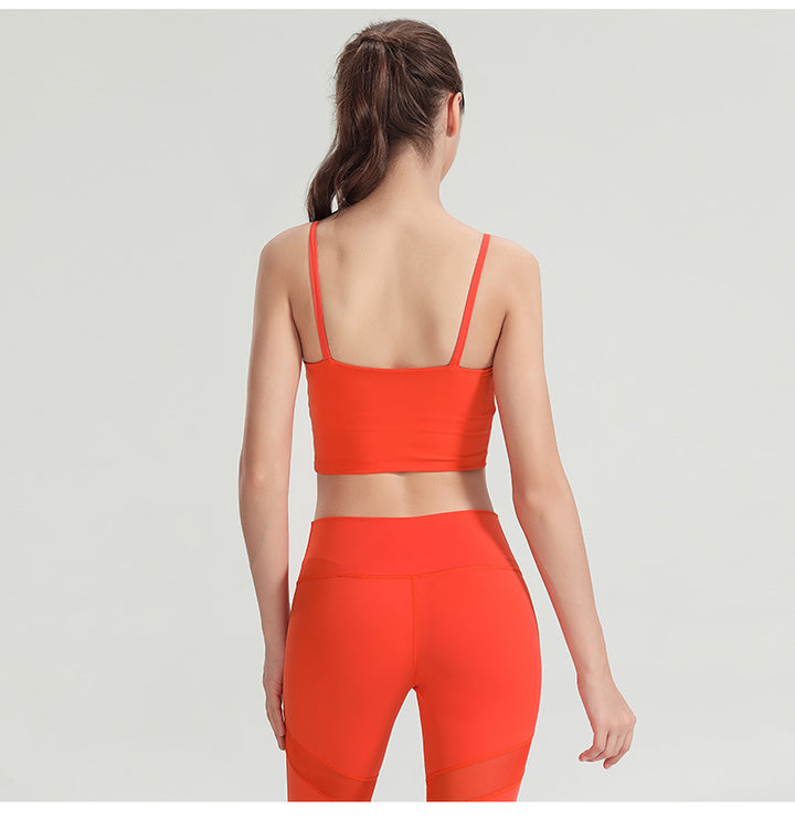 New Solid Color Running Shockproof Nude Feel Sports Bra Women Yoga Straps Vest Fitness Push-up Beauty Back Underwear