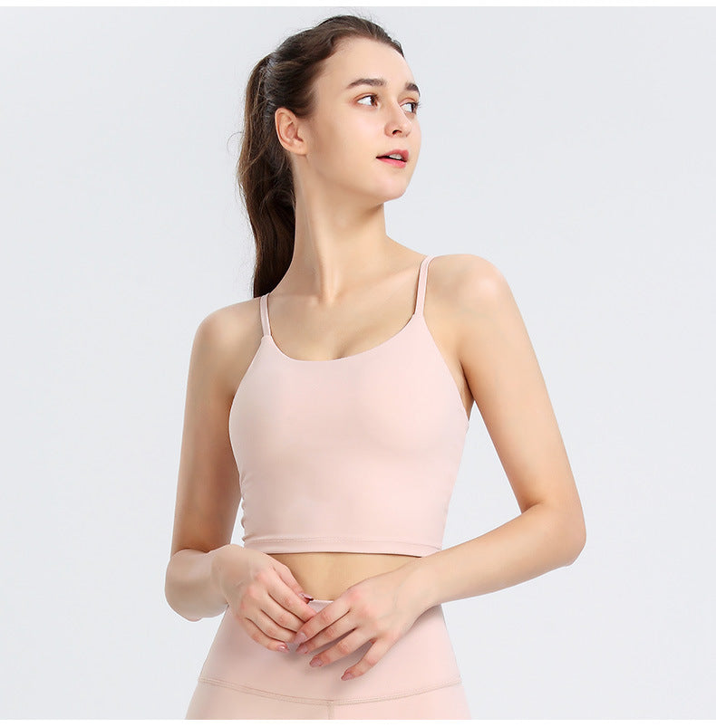 New Solid Color Running Shockproof Nude Feel Sports Bra Women Yoga Straps Vest Fitness Push-up Beauty Back Underwear