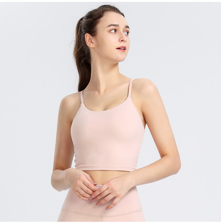New Solid Color Running Shockproof Nude Feel Sports Bra Women Yoga Straps Vest Fitness Push-up Beauty Back Underwear