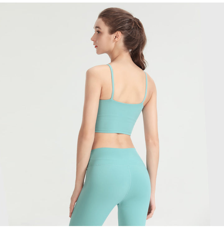 New Solid Color Running Shockproof Nude Feel Sports Bra Women Yoga Straps Vest Fitness Push-up Beauty Back Underwear