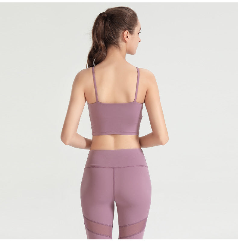 New Solid Color Running Shockproof Nude Feel Sports Bra Women Yoga Straps Vest Fitness Push-up Beauty Back Underwear