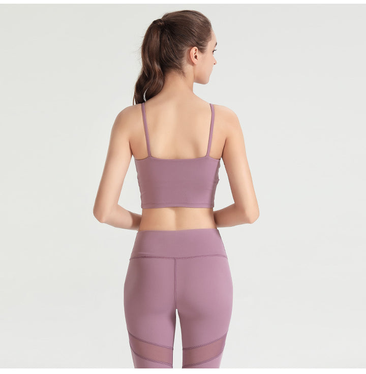 New Solid Color Running Shockproof Nude Feel Sports Bra Women Yoga Straps Vest Fitness Push-up Beauty Back Underwear
