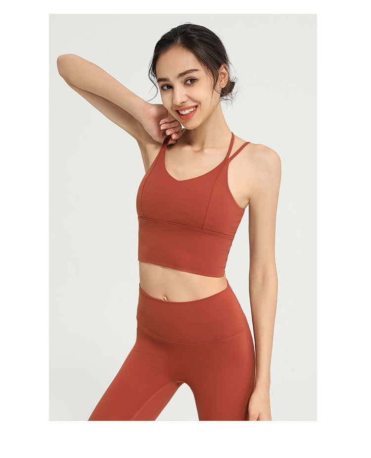 Sports Underwear Women Shockproof Push up Yoga Vest Running Workout Bra Outer Wear Beauty Back Bra