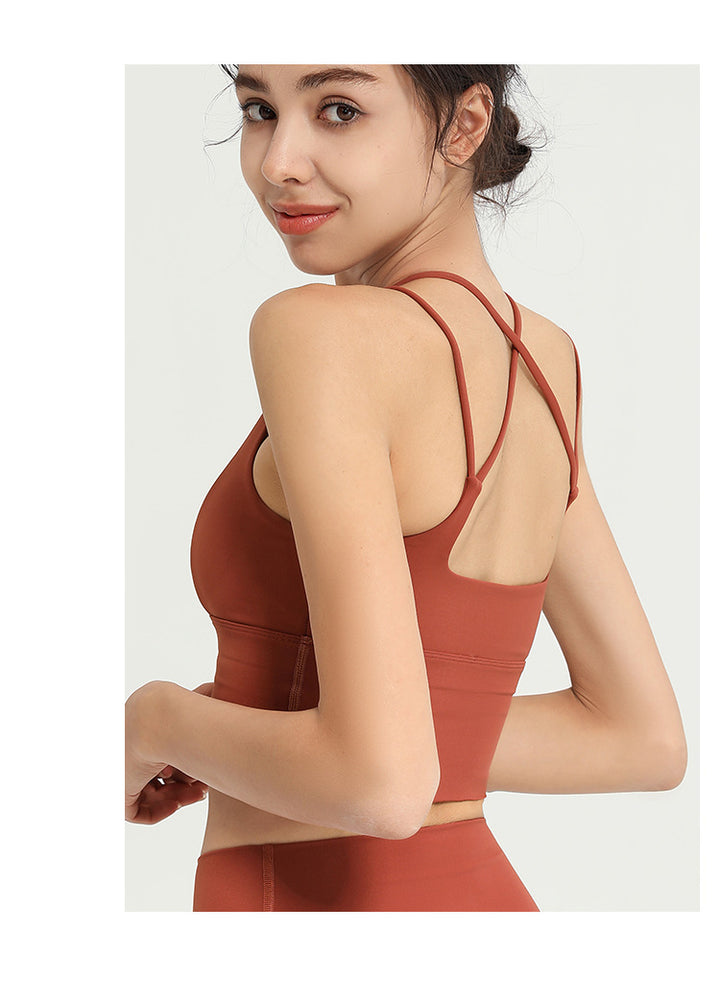 Sports Underwear Women Shockproof Push up Yoga Vest Running Workout Bra Outer Wear Beauty Back Bra