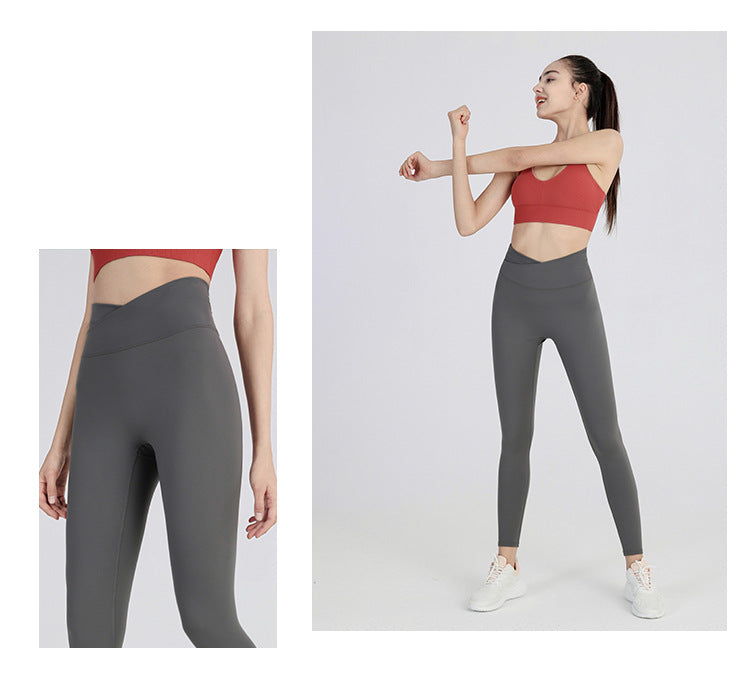 Yoga Pants Naked Women Seamless Outer Wear Professional Sports Running Tights Brushed High Waist Hip Lift Fitness Pants