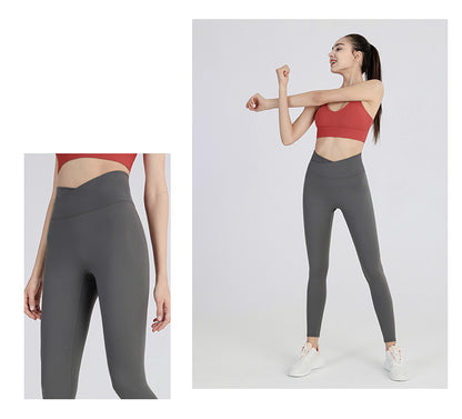 Yoga Pants Naked Women Seamless Outer Wear Professional Sports Running Tights Brushed High Waist Hip Lift Fitness Pants