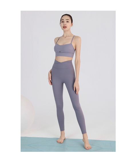 Yoga Pants Naked Women Seamless Outer Wear Professional Sports Running Tights Brushed High Waist Hip Lift Fitness Pants