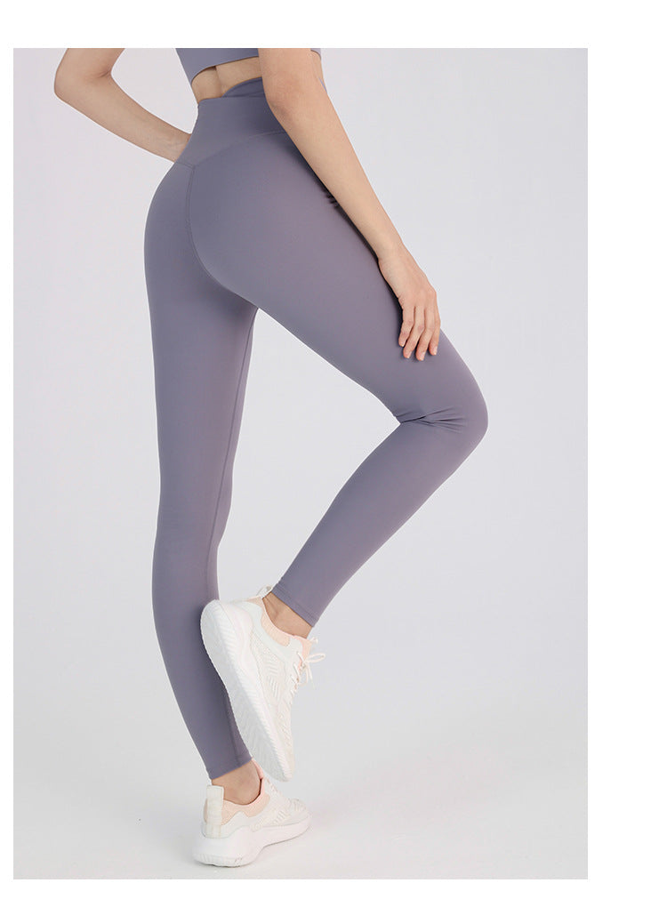 Yoga Pants Naked Women Seamless Outer Wear Professional Sports Running Tights Brushed High Waist Hip Lift Fitness Pants