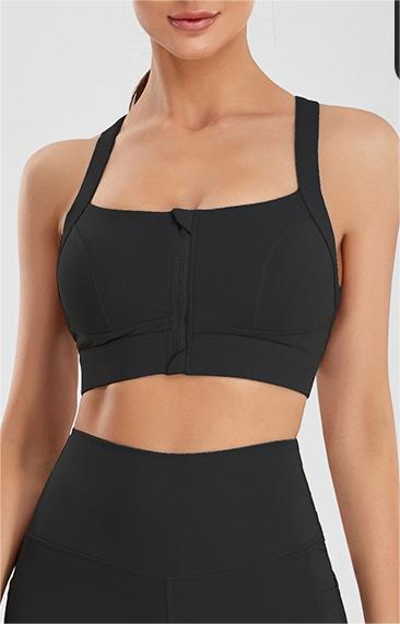 Plus Size Sports Bra Women Fitness Running High Shockproof Yoga Clothes Big Chest Show Small Beauty Back Zipper Bra