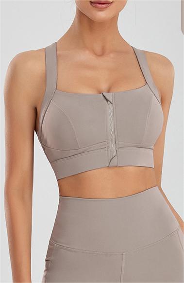 Plus Size Sports Bra Women Fitness Running High Shockproof Yoga Clothes Big Chest Show Small Beauty Back Zipper Bra