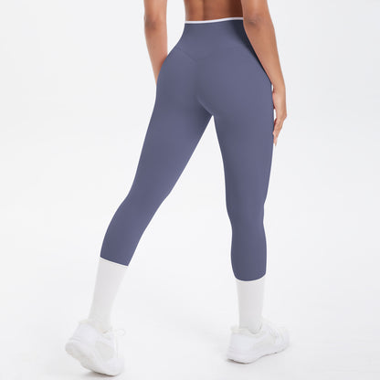 Sexy Hip Lifting Cross High Waist Cropped Pants Women Sports Fitness Pants