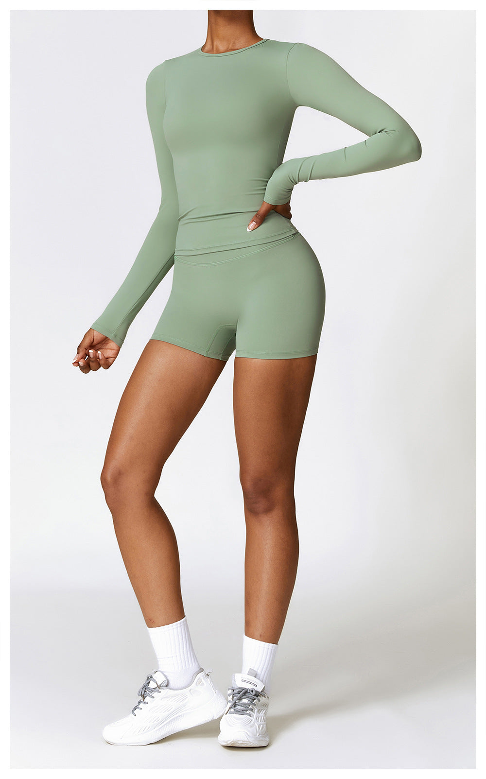 Long Sleeve Yoga Clothes High Strength Workout Clothes Pilates Running Sport Long Sleeve Top