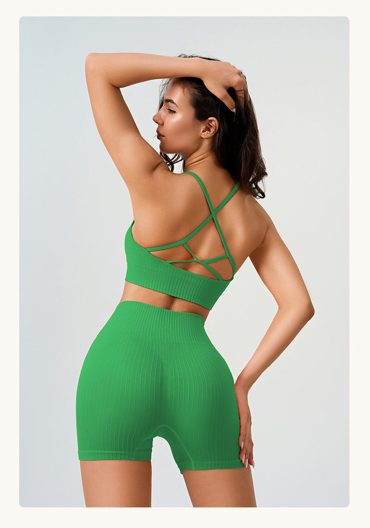 High Elastic Yoga Pants Women High Waist Peach Hip Quick Drying Skinny Running Fitness Pants Thread Solid Color Sports Suit