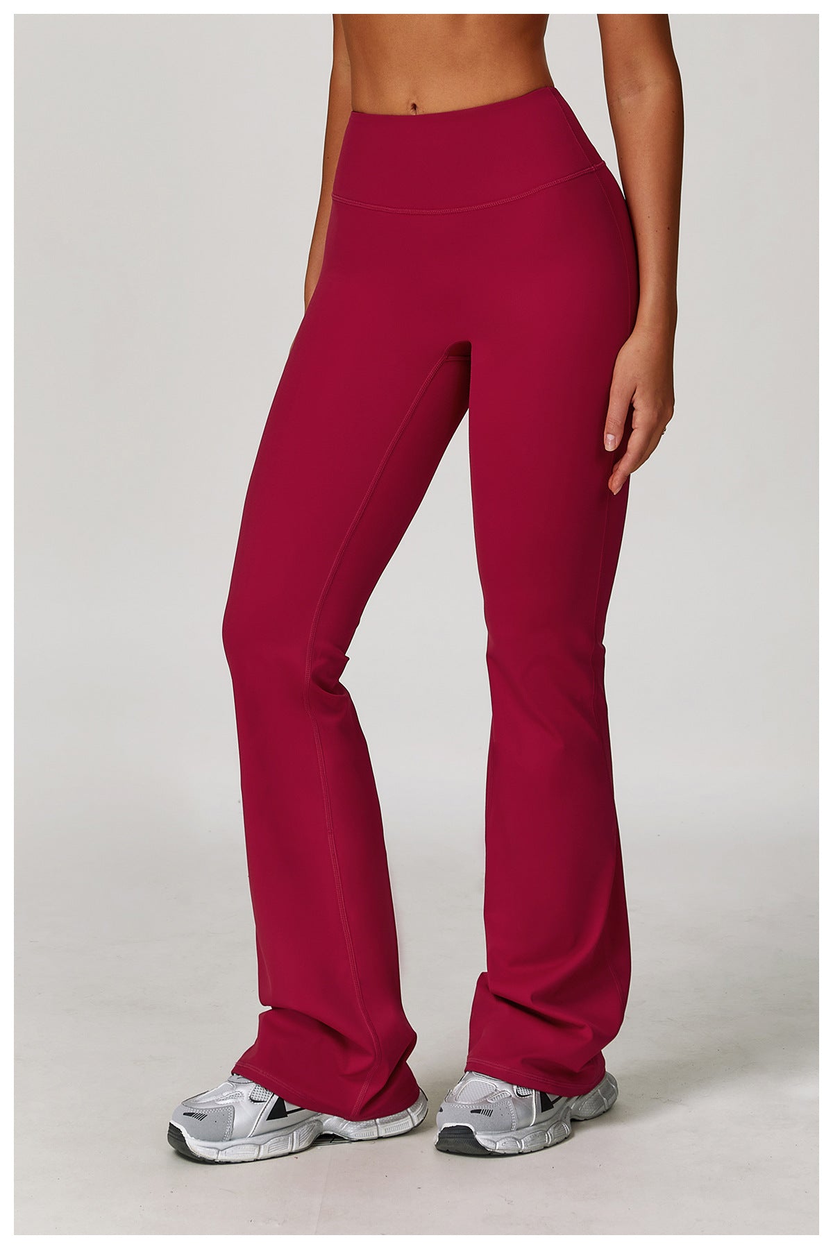 Sollinarry Brushed High Waist Yoga Trousers Tight Wide Leg Bell Bottoms Running Sports Fitness Bootcut Trousers