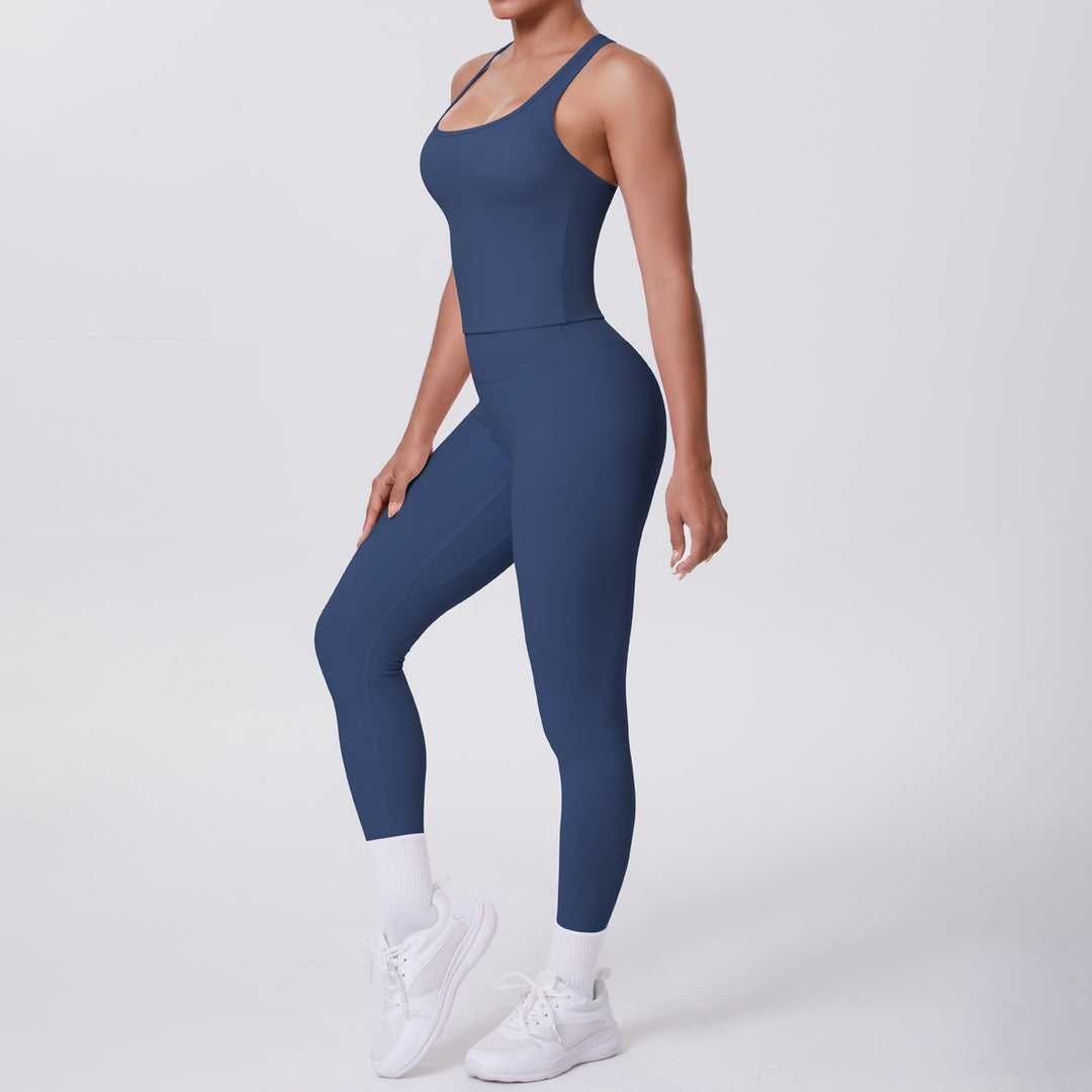 Brushed H Shaped Beauty Back Sports Vest Pants Tight Quick Dry Casual Running Fitness Yoga Wear Women