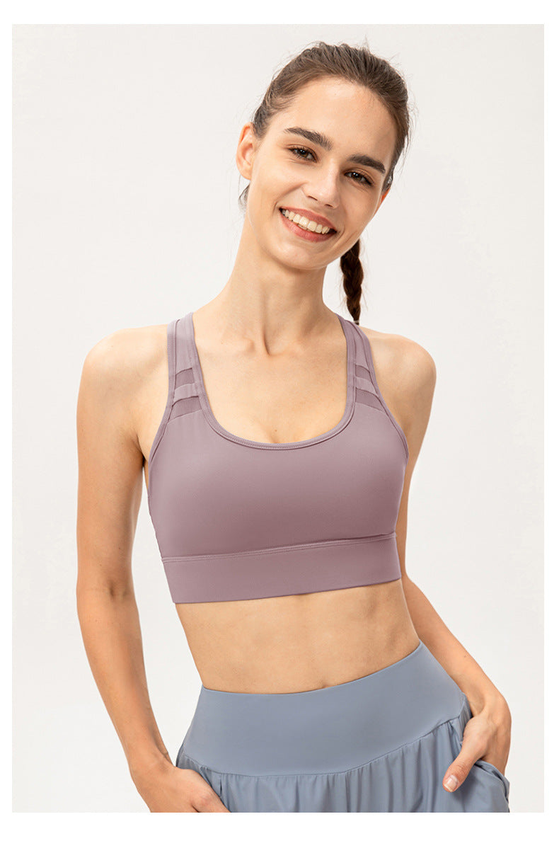 One Piece High Strength Yoga Bra Women Buckle Adjustable Sports Vest Shockproof Running Workout Underwear