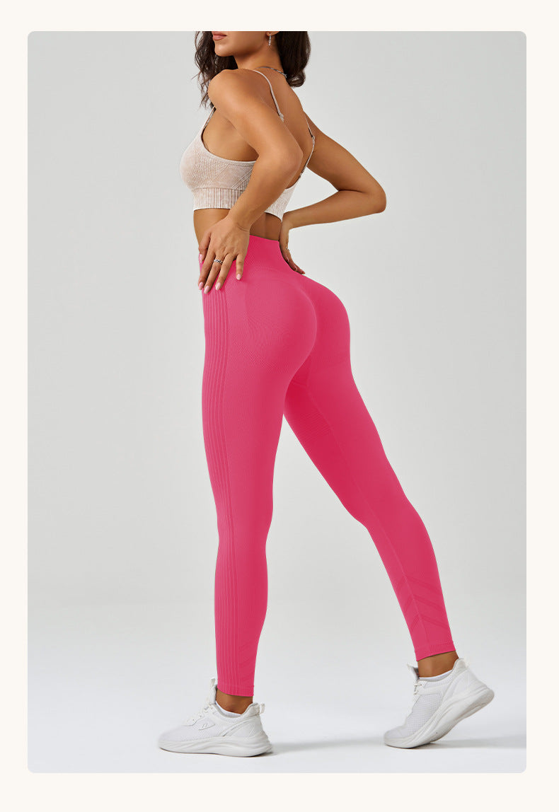 Fitness Pants Hip Raise Yoga Pants Women Seamless Knitted Tight High Waist Breathable Exercise Workout Pants