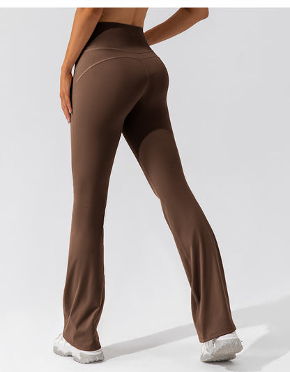 Tight Dance Wide-Leg Pants Hip Lifting High Waist Casual Flared Pants Fitness Sports Yoga Trousers