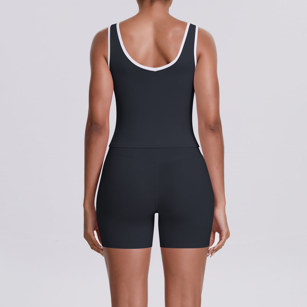 Cross High Top Sports Women Contrast Colour Backless Tight Nude Feel Yoga Running Fitness Yoga Wear