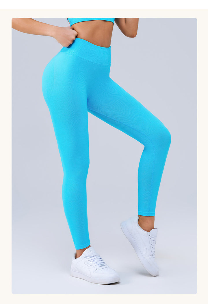 High Waist Belly Contracting Peach Hip Nude Feel Long Yoga Pants Women Breathable Running Exercise Workout Pants