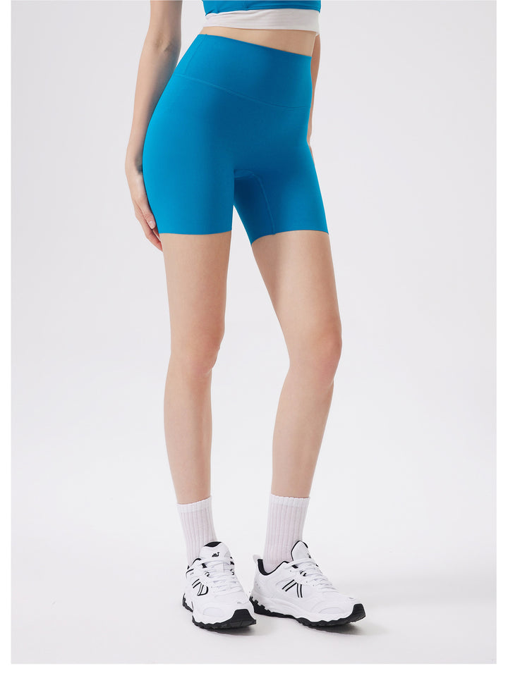 Hip Lifting No Size Nude Feel Yoga Shorts Women High Waist Belly Contracting Sports Hip Shaping Fitness Short Length Pants Cycling Pants