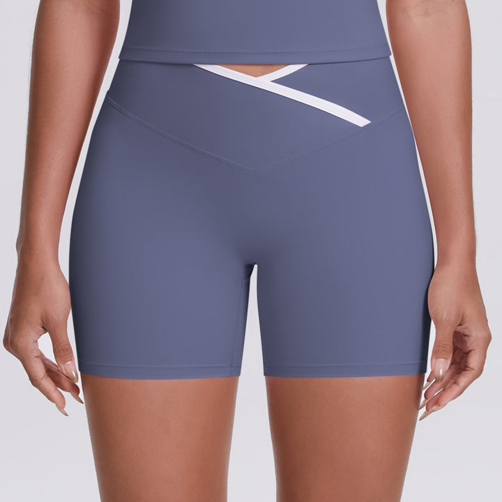 Cross High Waist Yoga Shorts Tight Nude Feel Peach Hip Lifting Sport Shorts Women Outer Wear Fitness Yoga Pants