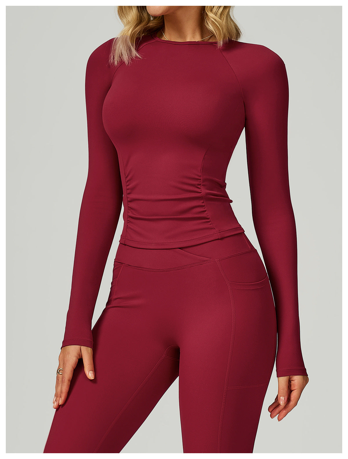 Yoga Long Sleeve Slim Fitting Belly Contracting High Sense Sports Top Outdoor Running Fitness Clothes