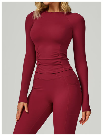 Yoga Long Sleeve Slim Fitting Belly Contracting High Sense Sports Top Outdoor Running Fitness Clothes