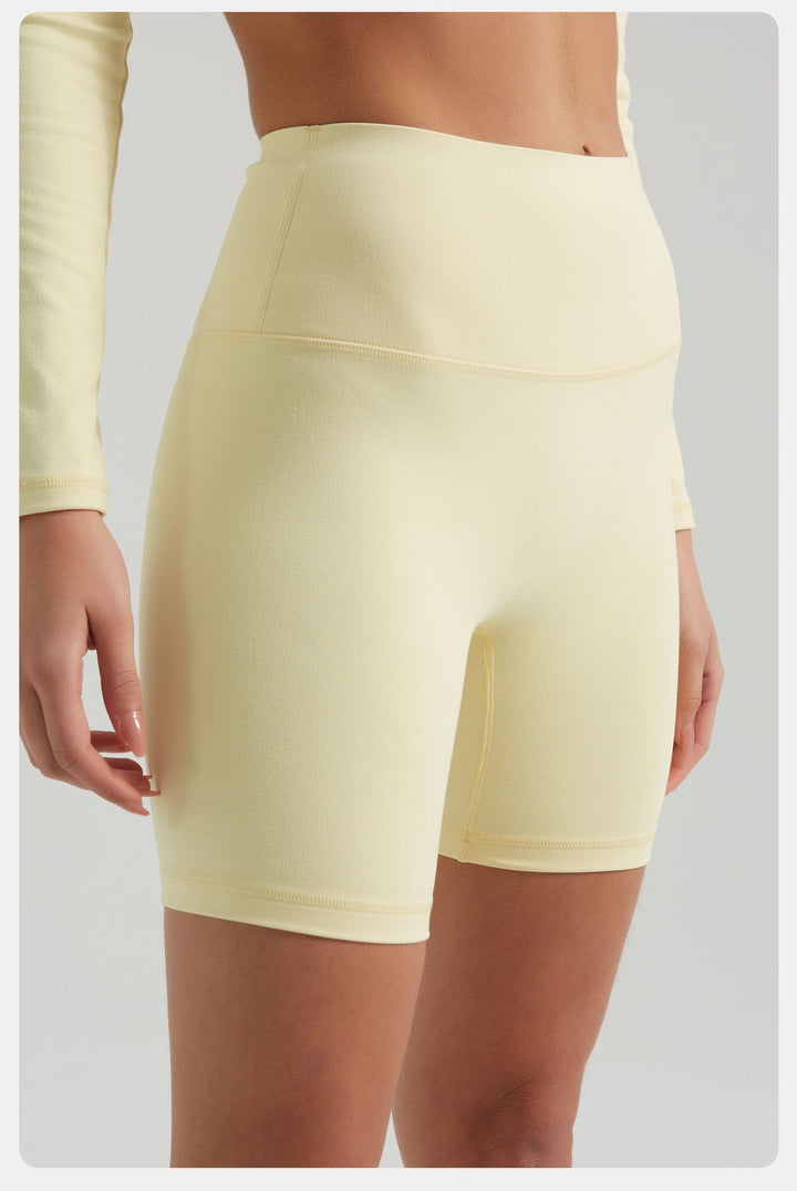 Yoga Pants Summer Nude Feel No Embarrassment Line Fifth Pants High Waist Peach Hip Riding Sports Fitness Running Shorts for Women