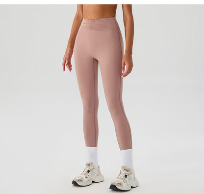 Nude Feel Yoga Pants Women Breathable Quick Drying Running Trousers Tight High Waist Hip Lifting Peach Exercise Workout Pants