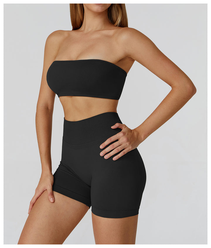 Sollinarry Seamless Sports Underwear Tube Top Yoga Bra Hollow Out Cutout out Beauty Back Running Sports Bra Women