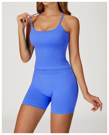 Yoga Vest Thin Strap Crossing Beauty Back Exercise Underwear Outdoor Running Fitness Top