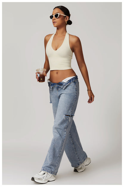 Sollinarry Breathable Halter Beauty Back Yoga Bra Seamless Sports Underwear Women Summer Shockproof Workout Top