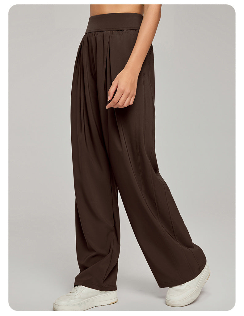 High Waist Figure Flattering Straight Leg Pants Casual Women Loose Slim Fit Wide Leg Track Pants Straight Fitness Yoga Trousers