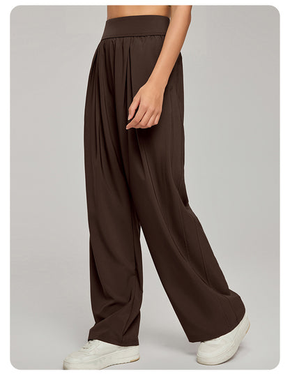 High Waist Figure Flattering Straight Leg Pants Casual Women Loose Slim Fit Wide Leg Track Pants Straight Fitness Yoga Trousers