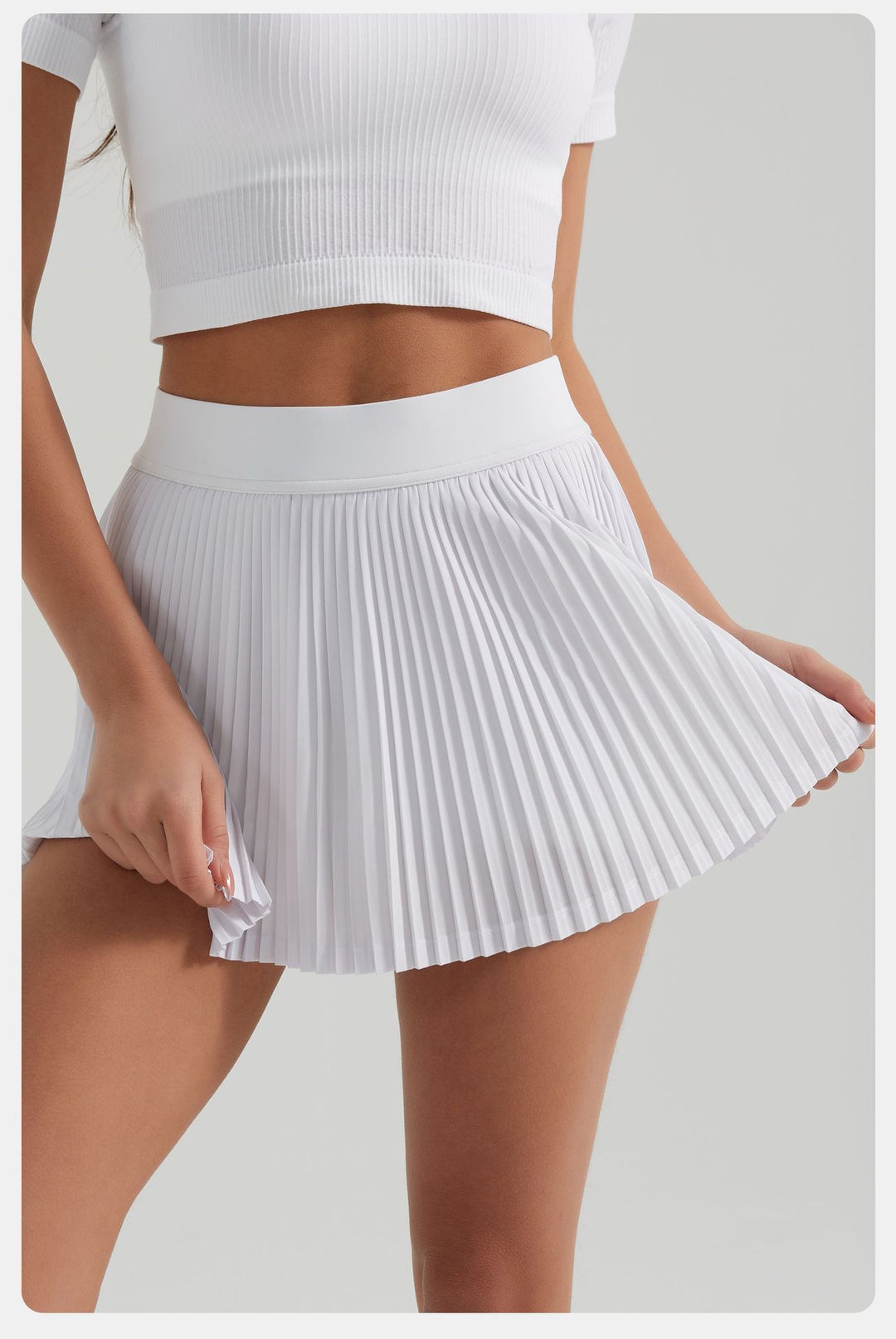 Summer High Waist Quick Drying Breathable Yoga Skirts Exposure Proof Belt Pocket Casual Outdoor Pleated Tennis Skirt