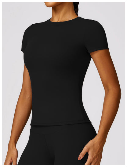 Sollinarry Spring T Shirt Quick Drying Yoga Clothes Short Sleeve Workout Top Blouse Outdoor Running Sports Short Sleeve Women