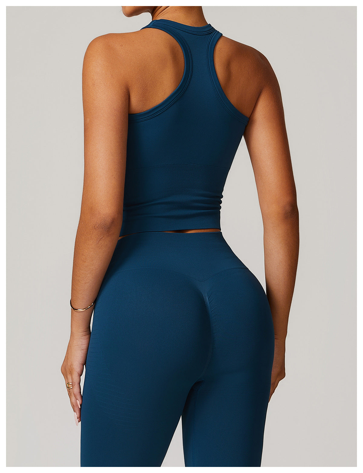 Sollinarry Seamless Tight I Shaped Beauty Back Yoga Vest One Piece Belly Covering Sports Top Yoga Clothes for Women