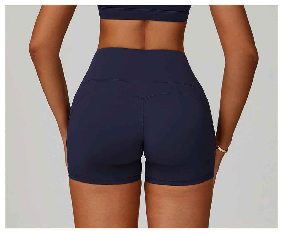 Sollinarry Cloud Sense High Waist Yoga Shorts Quick Dry Hip Raise Belly Wrap Shorts Outdoor Running Sports Fitness Shorts