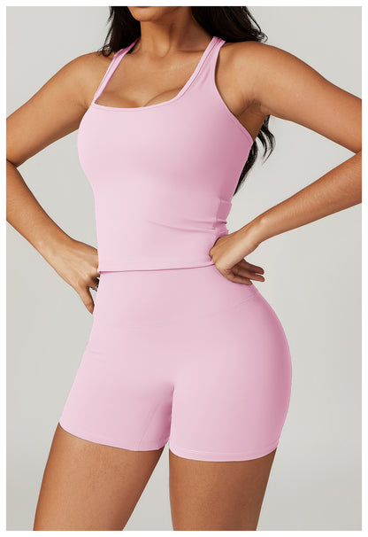 Sollinarry Brushed H Shaped Beauty Back Sports Vest Women Tight Quick Dry Casual Running Fitness Top Yoga Clothes