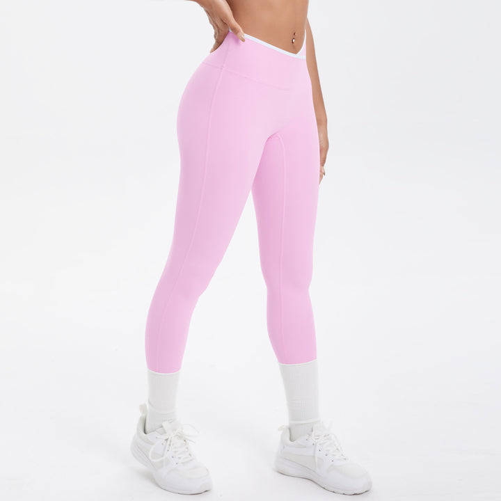 Sexy Hip Lifting Cross High Waist Cropped Pants Women Sports Fitness Pants
