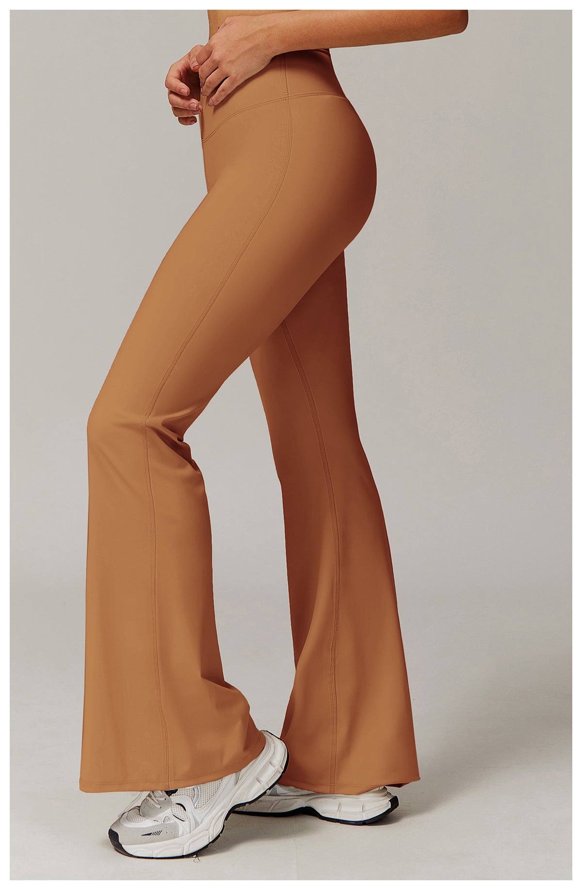 Sollinarry Skinny Yoga Pants Women Slightly Wide Leg Running Exercise Pants High Waist Workout Bell Bottom Pants