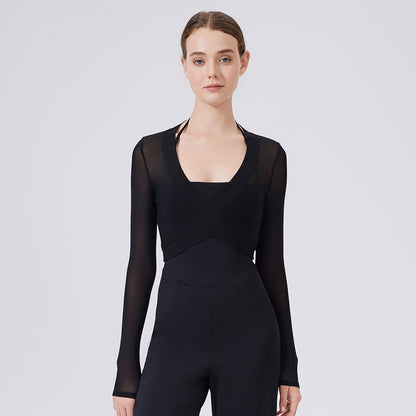 Long Sleeved Women Slim Fit Breathable Waistcoat Running Fitness Top Yoga Clothes Short Blouse